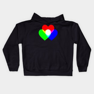 Light Hearts Red Green Blue Kids Hoodie